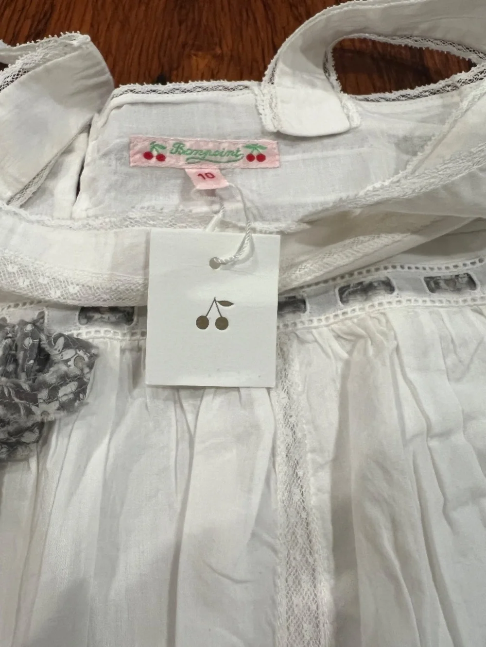 Bonpoint Girls White Dress NWT Size 10